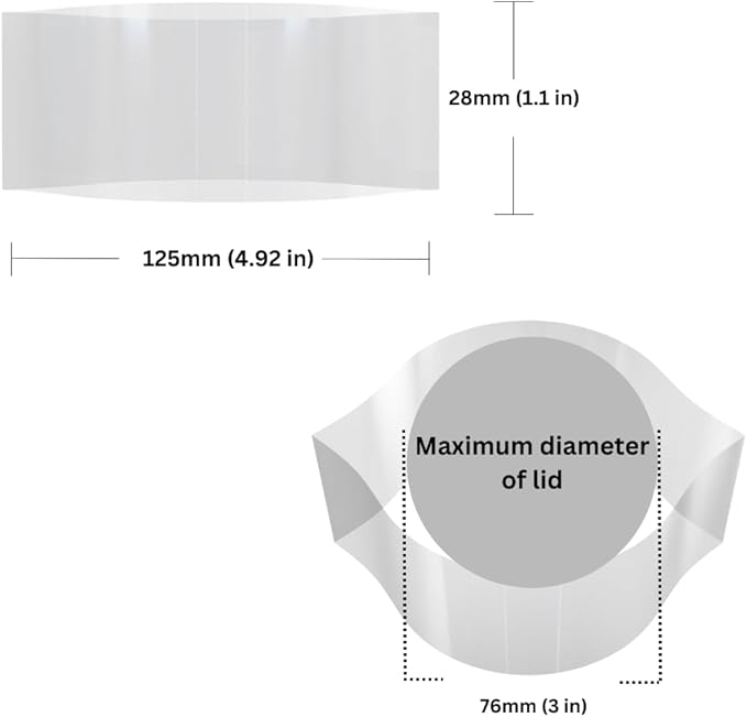 125 x 28 mm Clear Perforated Shrink Band for Glass Jars, Plastic Jars & Metal Tins [Cap Diameter: 3"] Pack of 250 - Image 2
