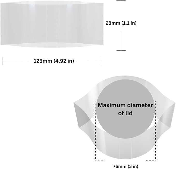 125 x 28 mm Clear Perforated Shrink Band for Glass Jars, Plastic Jars & Metal Tins [Cap Diameter: 3"] Pack of 1,000 - Image 2