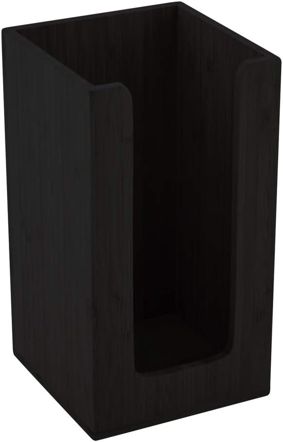 Restaurantware Coffee Cup Organizer 4.5 x 4.5 x 8 Inch Multipurpose Bamboo Holder Black Countertop Cup, Napkin, and Lid Organizer for Coffee Shops and Office Break Rooms - Image 2