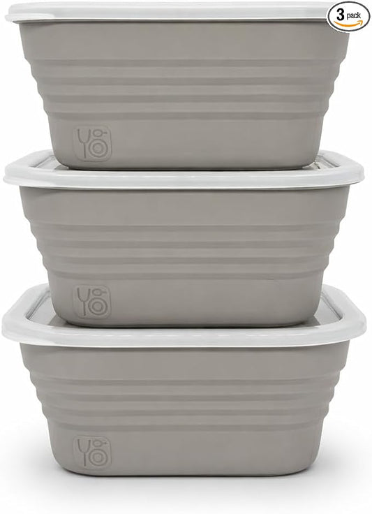 Pizza Dough Proofing Box Set of 3, Collapsible Dough Bowl Containers with Airtight Lids, Bread Proofing Box for Sourdough and Artisan Loaves, Stackable Bread Proofer for Home Bakers by ATOVA