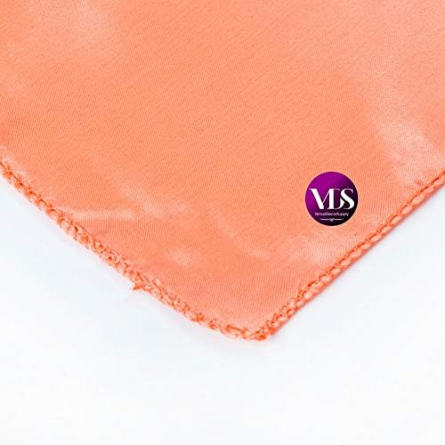 VDS - 150 Pieces | Satin Napkins 12 x 12 Inch Square | Kitchen & Dinner Table Napkins Cloths Handkerchief for Restaurant Bistro Wedding Christmas Birthday Party Dinner Decoration (Peach) - Image 5