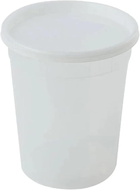 32 Oz Deli Containers with Lids | Heavy Duty BPA Free Food Storage Cups for Soup Meal Prep Slime Leftovers | Microwave Freezer Safe Reusable Round Containers | 168 Count by Unknown
