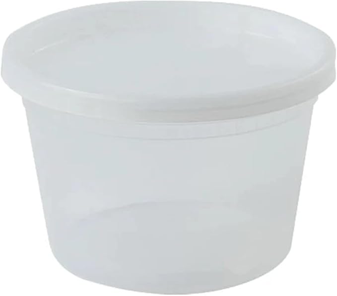 16 Oz Deli Containers with Lids | Heavy Duty BPA Free Food Storage Cups for Soup Meal Prep Slime Leftovers | Microwave Freezer Safe Reusable Round Containers | 192 Count by Unknown