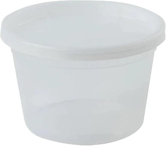 16 Oz Deli Containers with Lids | Heavy Duty BPA Free Food Storage Cups for Soup Meal Prep Slime Leftovers | Microwave Freezer Safe Reusable Round Containers | 192 Count by Unknown