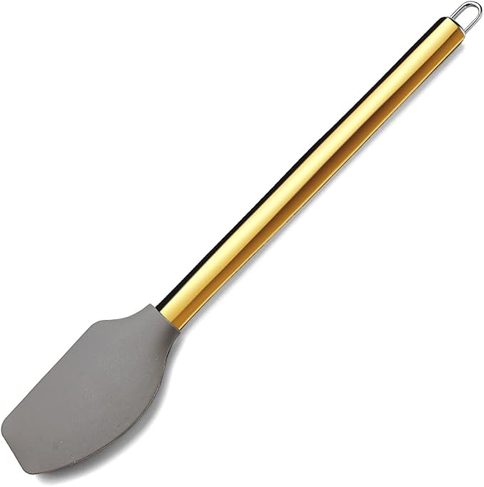 Gold Spatulas, Berglander Non-stick Silicone Flexible Scrapers Baking Mixing Tool With Titanium Gold Plating Handle, Baking Tools, Heat Resistant, Dishwasher Safe, Easy to Clean by Berglander