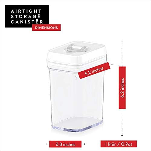 DWËLLZA KITCHEN Airtight Food Storage Containers Set - 12 PC Set - For Kitchen Pantry Organization and Storage - BPA-Free - Clear Plastic Dry Food Canisters with White Lids, Keeps Food Fresh. - Image 5