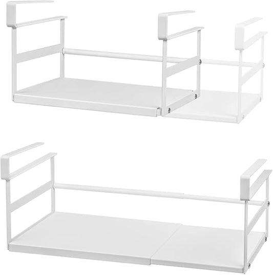 Under Shelf Storage Basket, 2-Pack Under Cabinet Shelf Organizer | Expandable Hanging Basket Holds 35 lbs Add-On Kitchen Pantry Cupboard Counter Laundry 10.04-16.81" W x 8.66" Dx 4.13" H by Selosiz