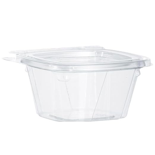 Dart CH6DEF 6 oz Tamper-Resistant Clear Hinged Container with Flat Lid (Pack of 400) by DART