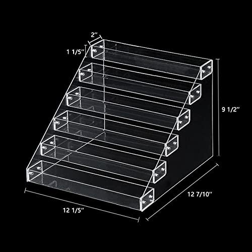 PMMASTO Tiered Spice Rack, Seasoning Organizer, Clear Acrylic Vertical Shelves Can Organizer for Countertop, Cabinet, Pantry, Kitchen Organization and Storage - 6 Tier - Image 2