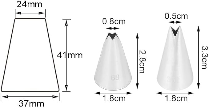65 Pieces Stainless Steel Different Large Russian Flower Piping Tips Kit | Different Large Sizes, Stainless Steel,Seamless Welding - Image 6
