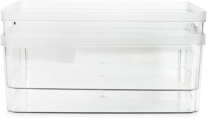 Isaac Jacobs 2-Pack Large Clear Storage Bins (11.5” L x 14” W x 5.5” H) | Cutout Handles, Plastic Organizer for Home, Office, Kitchen, Fridge/Freezer, Bathroom, BPA Free, Food Safe (Large) - Image 5