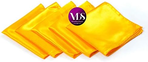 VDS - 150 Pieces | Satin Napkins 20 x 20 Inch Square | Kitchen & Dinner Table Napkins Cloths Handkerchief for Restaurant Bistro Wedding Christmas Birthday Party Dinner Decoration (Yellow Gold) - Image 2