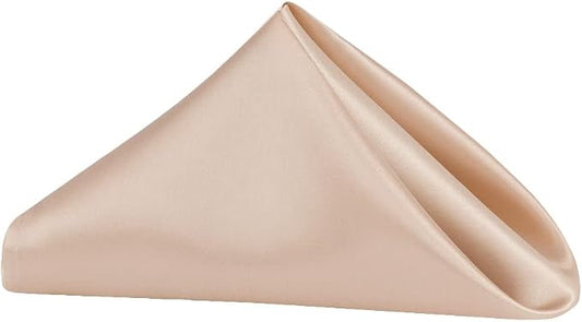 CVL 50 Pk, Satin Napkin 20"x20" Square Edge: Hemmed Material: 100% Polyester - Champagne by Unknown