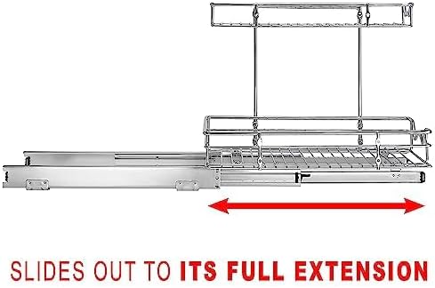 HOLDN’ STORAGE Under Sink Organizers and Storage, 11" W x 21" D x 15" H | 2-Tier Under-Sink Organizer, Full-Extension Slides, Keeps Cleaning Supplies, Bottles & Essentials Easy To Reach - Image 5