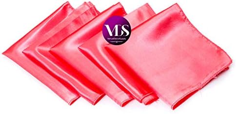 VDS - 50 Pieces | Satin Napkins 12 x 12 Inch Square | Kitchen & Dinner Table Napkins Cloths Handkerchief for Restaurant Bistro Wedding Christmas Birthday Party Dinner Decoration (Coral) - Image 2