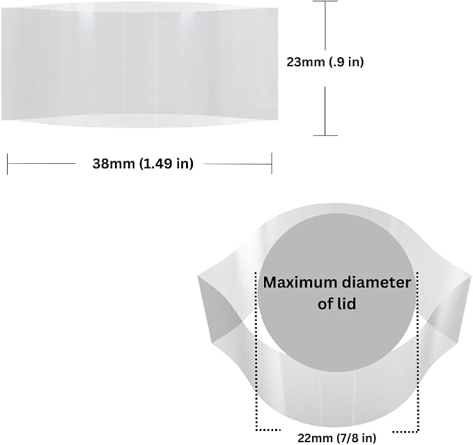 38 x 23 mm (Short) Clear Perforated Shrink Band for Vials, Dropper Bottles & Roll-On Bottles [Cap Diameter: 7/8"] Pack of 10,000 - Image 2