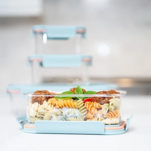 LocknLock Tritan Plastic Bisfree Modular Plus Food Storage Container Set, 4 set (2 containers & 2 Lids)- Mint - Image 3