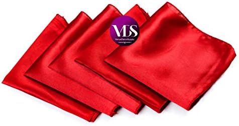 VDS - 125 Pieces | Satin Napkins 12 x 12 Inch Square | Kitchen & Dinner Table Napkins Cloths Handkerchief for Restaurant Bistro Wedding Christmas Birthday Party Dinner Decoration (Apple Red) - Image 2