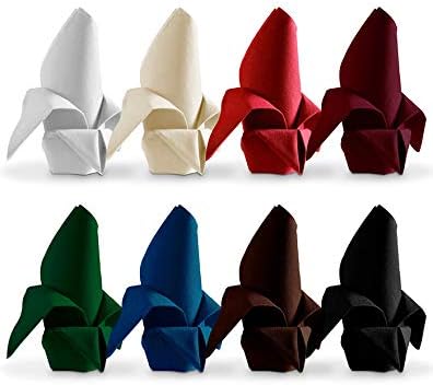 12 Pack Cloth Table Napkins/Linens - 20 Inch x 20 Inch - Easy Care 100% Spun Polyester - Cotton Like Feel - Ivory - Image 3