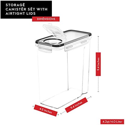 4 Pack Cereal Dispenser Airtight Food Storage Containers and Pack of 6 Plastic BPA Free Kitchen Pantry Storage Containers with Labels and Marker - Image 5