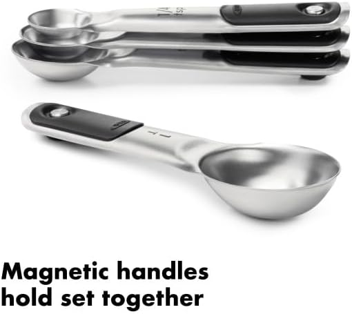 OXO Good Grips 4 Piece Stainless Steel Measuring Spoons with Magnetic Snaps - Image 3