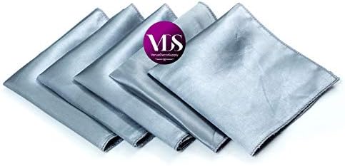 VDS - 200 Pieces | Satin Napkins 20 x 20 Inch Square | Kitchen & Dinner Table Napkins Cloths Handkerchief for Restaurant Bistro Wedding Christmas Birthday Party Dinner Decoration (Light Grey) - Image 2