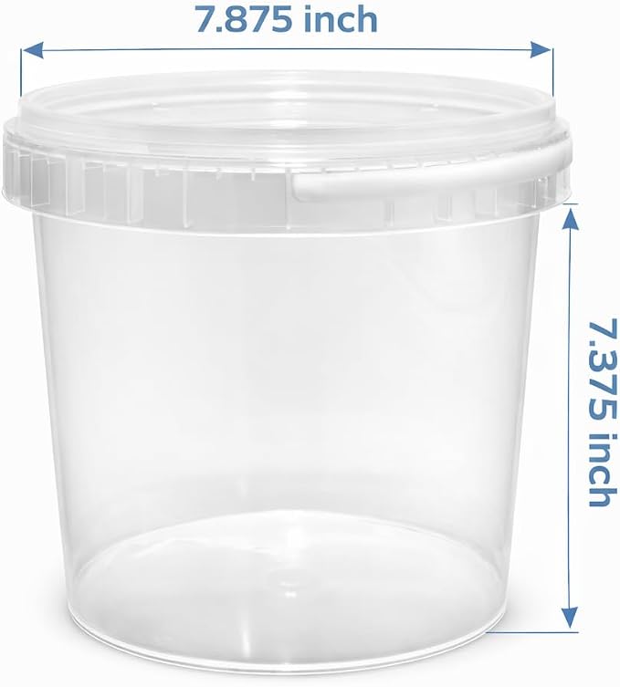 4U'LIFE 128 oz [6-Pack] Tamper-Evident Containers with Lids and Handle | BPA Free, microwave-safe, freezer-safe and multi-purpose for ice cream, events and bulk food storage - Image 3