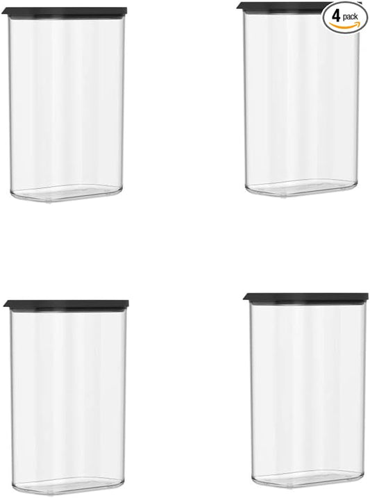 Mepal Modula 4-Piece Storage Containers Set 2000 ml Black/Black Edition Storage Container - Ideal for Storing Dry Food by MEPAL