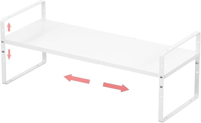 Jojocross Expandable Stackable Spice Rack Cabinet Shelf Organizer in Cabinets Shelves Kitchen Cupboard Organization Stack up Racks Pantry Countertop Storage Large/White 1 Pack by JOJOCROSSHIGHQUALITYLIFE