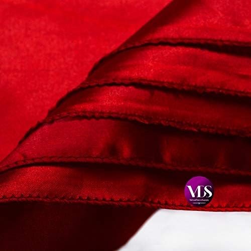 VDS - 125 Pieces | Satin Napkins 12 x 12 Inch Square | Kitchen & Dinner Table Napkins Cloths Handkerchief for Restaurant Bistro Wedding Christmas Birthday Party Dinner Decoration (Apple Red) - Image 3