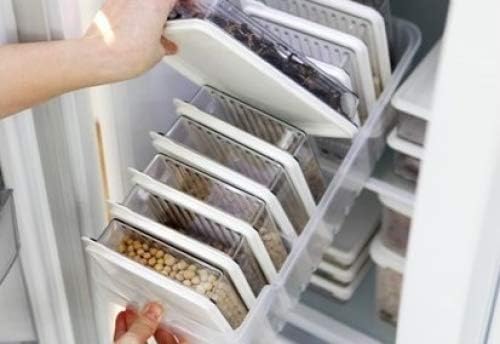 Kitchen Refrigerator Organizer, Fridge and Freezer Storage Trays Large+Food Containers with Lids L1(6P)+L2(2P), Set of 9, Premium A - Image 3
