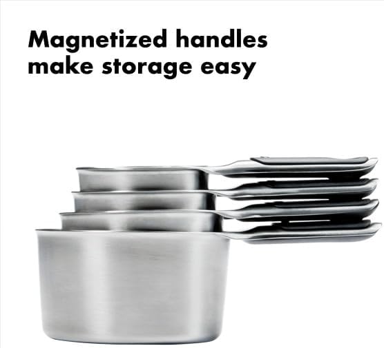 OXO Good Grips 4 Piece Stainless Steel Measuring Cups with Magnetic Snaps - Image 3