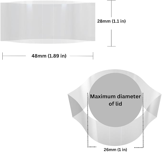48 x 28 mm Clear Perforated Shrink Band for Boston Round, Tincture & Essential Oil Bottles [Cap Diameter: 1 1/8"] Pack of 250 - Image 2