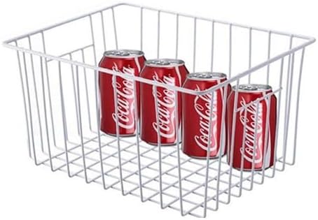 6 Pack Wire Storage Baskets for Organizing, Freezer Organizer Bins, Pantry Organization Bins Cabinets - Metal Basket Kitchen, Laundry, Fridge, Bathroom Countertop Organizer, Pearl White - Image 5