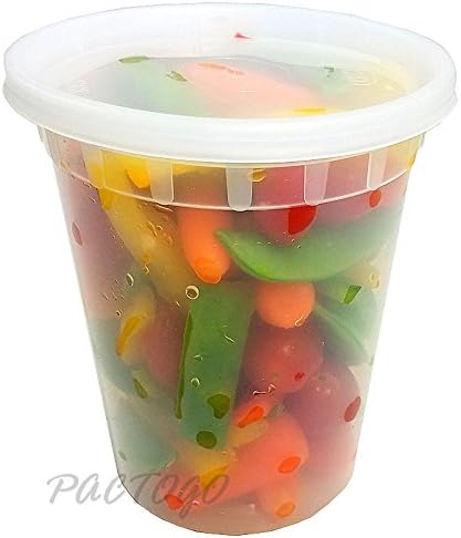 32 oz. Heavy Duty Round Deli Food Soup Plastic Container w/Lid 100% BPA Free (Pack of 24 Sets) - Image 3