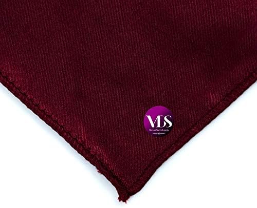 VDS - 200 Pieces | Satin Napkins 12 x 12 Inch Square | Kitchen & Dinner Table Napkins Cloths Handkerchief for Restaurant Bistro Wedding Christmas Birthday Party Dinner Decoration (Burgundy) - Image 5