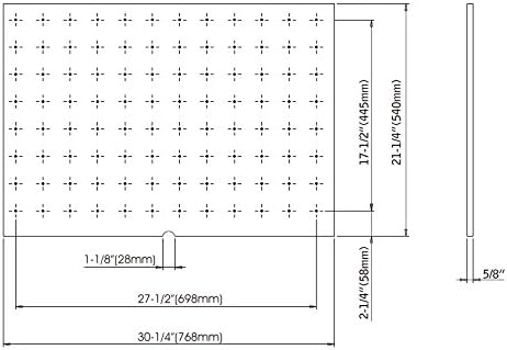 Dowell 30.25" x 21.25" Drawer Divider Organizer Wood Peg Board - 12Pegs - Image 8