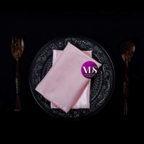 VDS - 150 Pieces | Satin Napkins 12 x 12 Inch Square | Kitchen & Dinner Table Napkins Cloths Handkerchief for Restaurant Bistro Wedding Christmas Birthday Party Dinner Decoration (Blush Pink) - Image 4