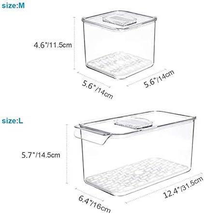 Slideep Fridge Produce Saver Food Storage Bin Containers, Stackable Refrigerator Freezer Organizer Bins with Removable Drain Tray, Fridge Fresh Keeper for Veggie, Berry, Fruits, Vegetables 6 Pack - Image 7