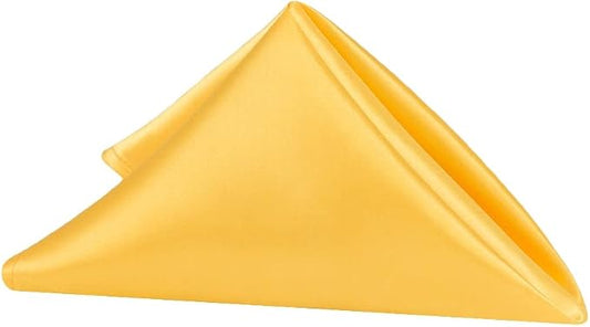 CVL 50 Pk, Satin Napkin 20"x20" Square Edge: Hemmed Material: 100% Polyester - Canary Yellow (Bright Yellow) by Unknown