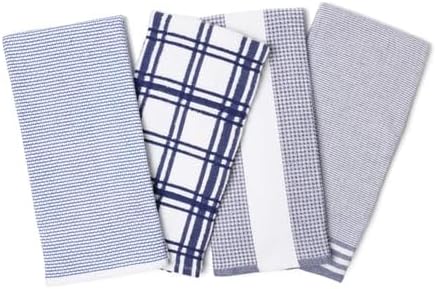 MÜkitchen Premium Kitchen Towels, 20x30 inches, 100% Cotton, Set of 4 (Ink Blue) - Image 3