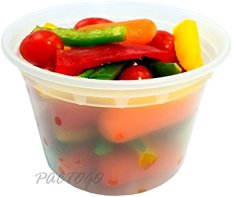 16 oz. Heavy Duty Round Deli Food Soup Plastic Container w/Lid 100% BPA Free (Pack of 24 Sets) - Image 2
