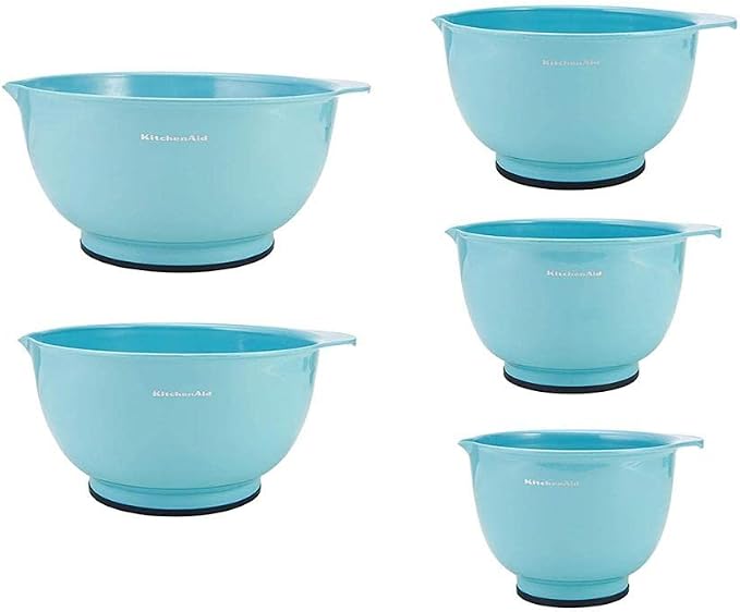 KitchenAid KE178OSAQA Classic Mixing Bowls, Set of 5,Aqua Sky 2 - Image 8