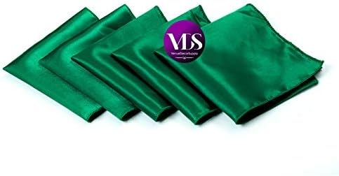 VDS - 100 Pieces | Satin Napkins 12 x 12 Inch Square | Kitchen & Dinner Table Napkins Cloths Handkerchief for Restaurant Bistro Wedding Christmas Birthday Party Dinner Decoration (Emerald) - Image 2
