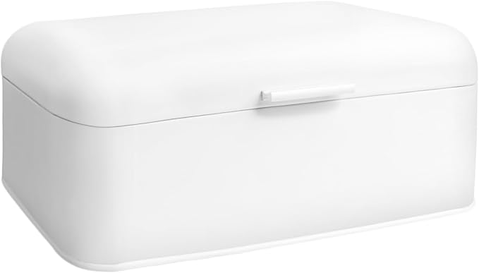ENLOY Extra Large White Bread Box for Countertop, Stainless Steel Bread Storage Bin, Vintage Bread Box, Large Capacity Bread Keeper Holds Large Loaves by ENLOY