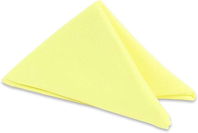 100 pcs Yellow 17"x17" Polyester Cloth Napkins | Premium, soft, & durable square linen napkins, perfect for weddings, dining, restaurants, & parties. Washable. by LeadingLinens