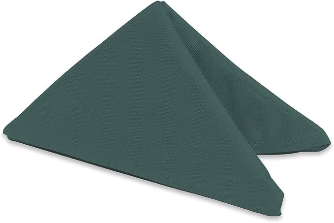 100 pcs Hunter Green 20"x20" Polyester Cloth Napkins | Premium, soft, & durable square linen napkins, perfect for weddings, dining, restaurants, & parties. Washable. by LeadingLinens