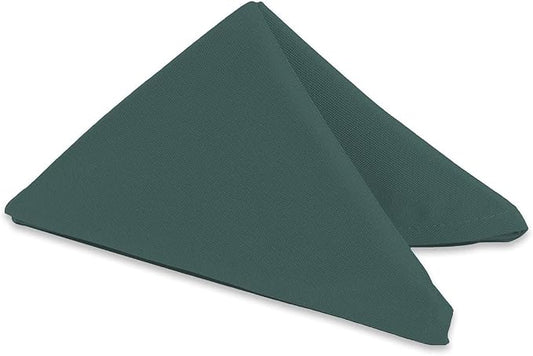 20 pcs Hunter Green 20"x20" Polyester Cloth Napkins | Premium, soft, & durable square linen napkins, perfect for weddings, dining, restaurants, & parties. Washable. by LeadingLinens