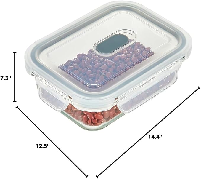 24PC Gray Glass Meal Prep Containers, Airtight Leakproof Snap Lids, Reusable Food Storage for Lunch Leftovers, Oven Microwave Freezer Dishwasher Safe - Image 8
