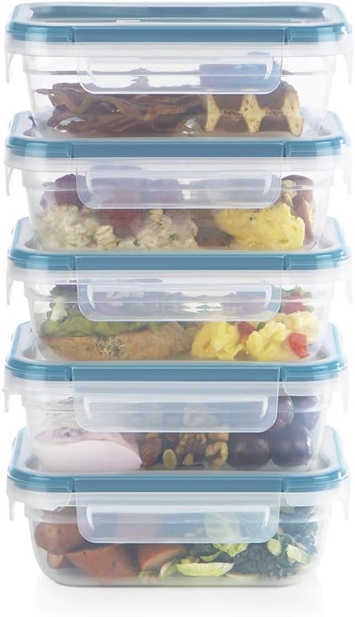 Snapware Total Solutions (3 Cup) Plastic Food Storage Containers Set, Airtight & Leakproof Locking BPA-Free Lids Tupperware, Freezer Dishwasher Microwave Safe (Pack of 10) - Image 14